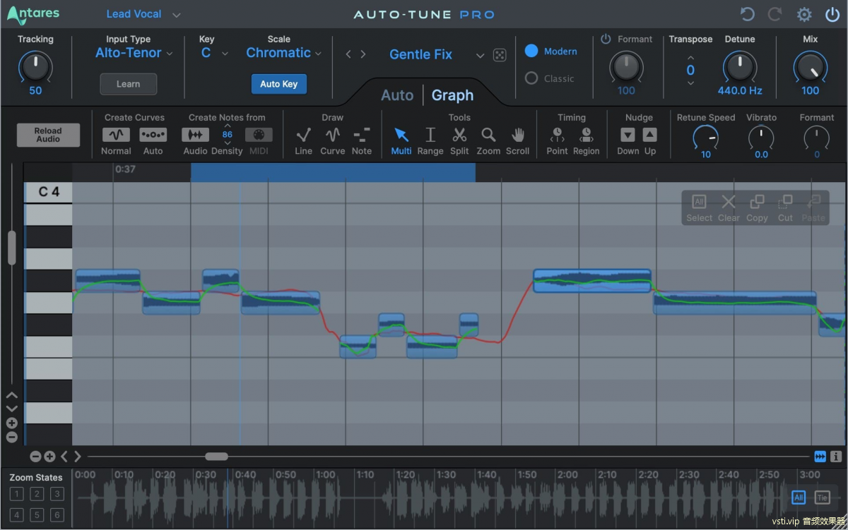 Antares Auto-Tune Pro X v10.2.专业级音高校正VST3,AAX,WIN64 同时可以作电音