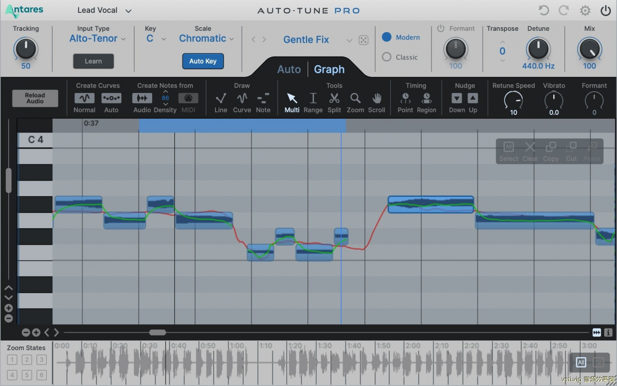 Antares Auto-Tune Pro X v10.2.专业级音高校正VST3,AAX,WIN64 同时可以作电音